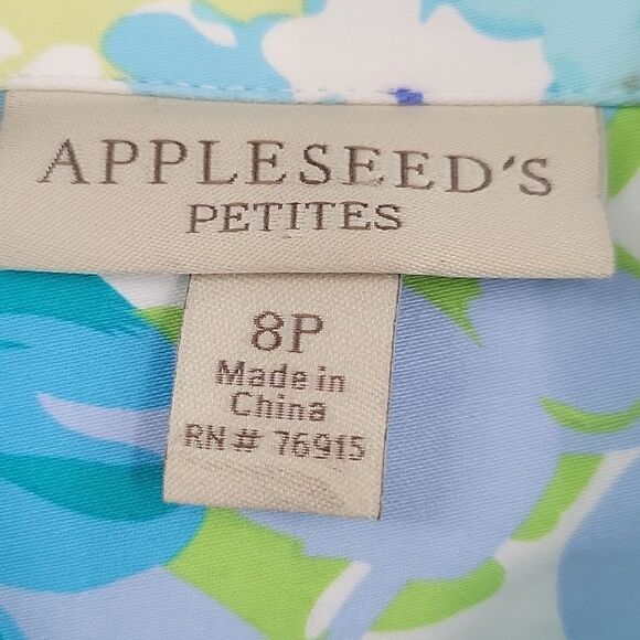 3 For$20 Appleseeds Petite Jacket Blue/Green Floral Print size 8P - Picture 2 of 8